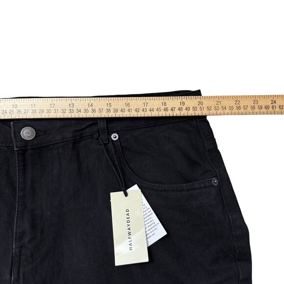 NEW HWD Halfwaydead Skater Jeans Men's 40x30 Black Denim - Picture 9 of 11